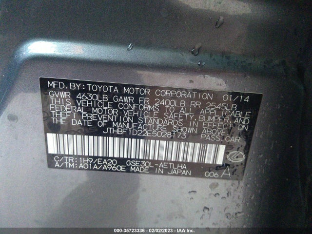 Lexus IS 250 2014 JTHBF1D22E5028173 Image 9
