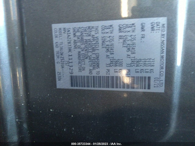 2021 Nissan Murano, VIN: 5N1AZ2BJ3MC111329