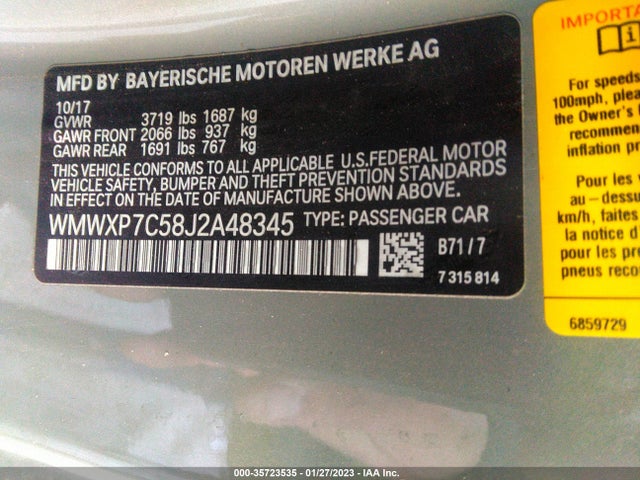 WMWXP7C58J2A48345 Mini Hardtop 2 Door Cooper S