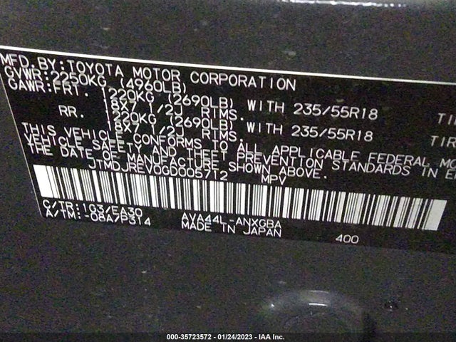 2016 Toyota RAV4, VIN: JTMDJREV0GD005712