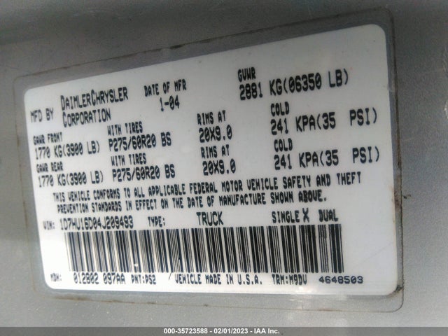 Dodge Ram 1500 Slt 2004 1D7HU16D04J209493 Image 11