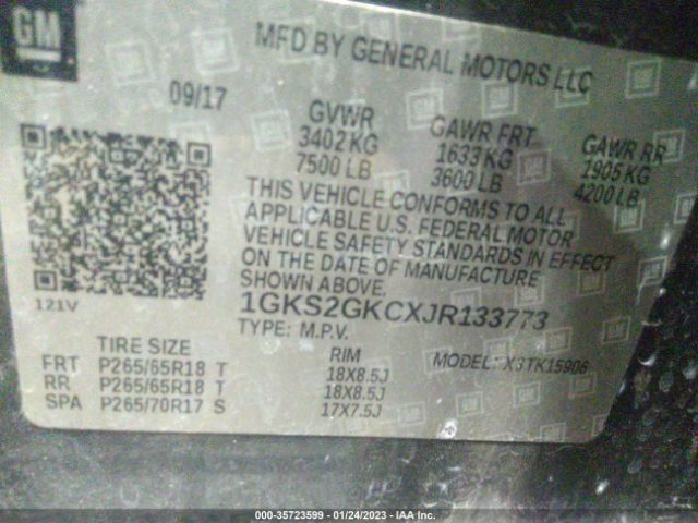 1GKS2GKCXJR133773 GMC Yukon Xl Slt