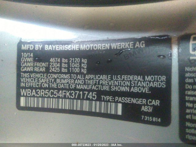 WBA3R5C54FK371745 BMW 4 Series 435i Xdrive