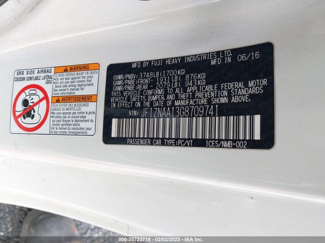 2016 Scion FR-S, VIN: JF1ZNAA13G8709741
