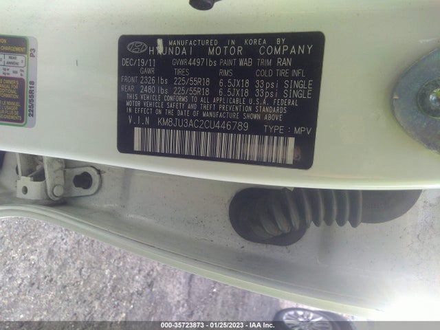 2012 HYUNDAI TUCSON LIMITED VIN: KM8JU3AC2CU446789