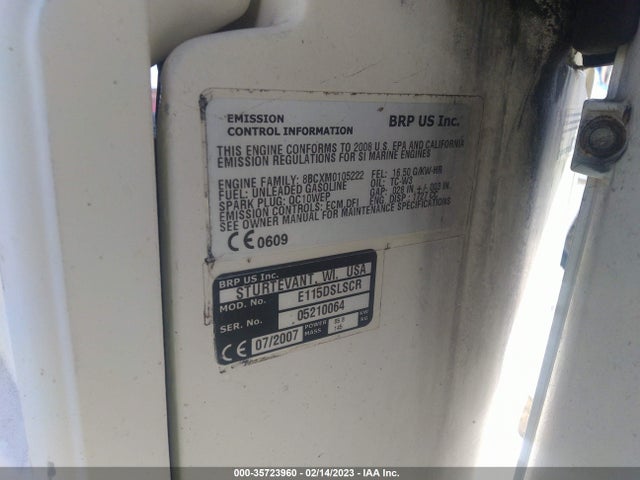 2008 SEA ARK BOAT VIN: SOM31705K708
