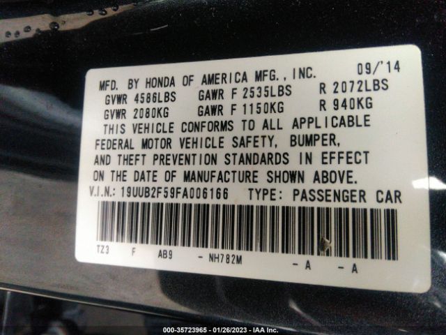 19UUB2F59FA006166 Acura Tlx V6 Tech