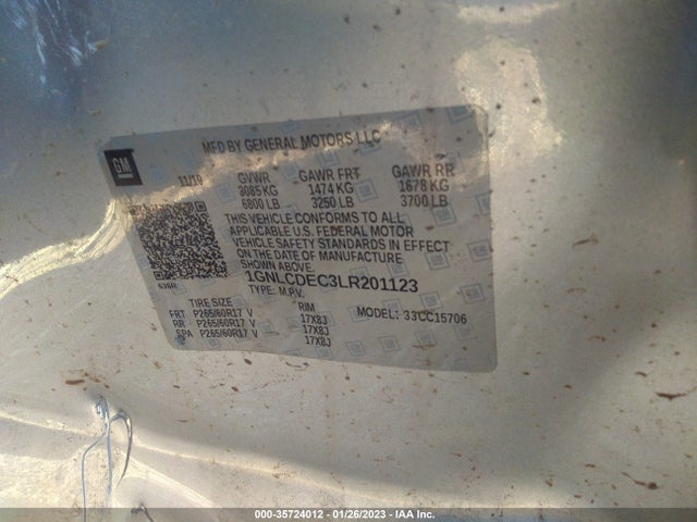 2020 Chevrolet Tahoe, VIN: 1GNLCDEC3LR201123