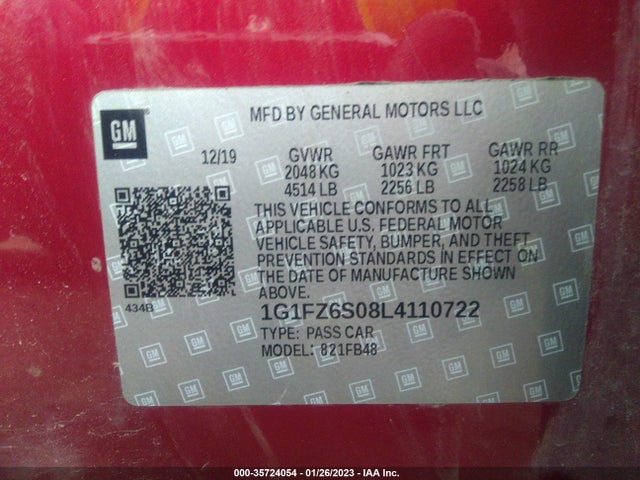 Chevrolet Bolt Ev Premier 2020 1G1FZ6S08L4110722 Image 9