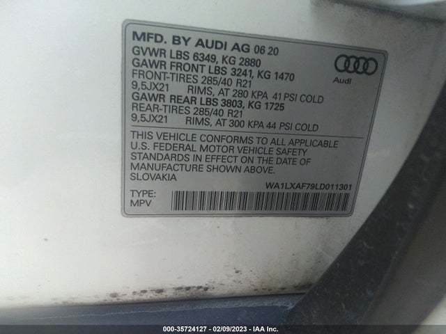 WA1LXAF79LD011301 Audi Q7 Premium Plus