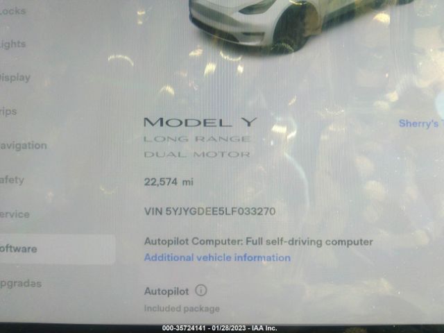 5YJYGDEE5LF033270 Tesla Model Y