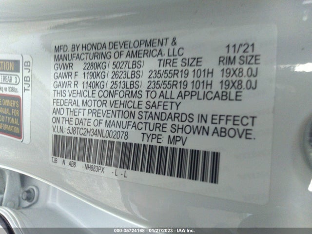 Acura RDX 2022 5J8TC2H34NL002078 Image 10