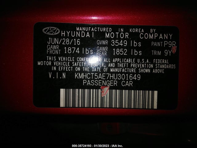 Hyundai ACCENT SE 2017 KMHCT5AE7HU301649 Image 9