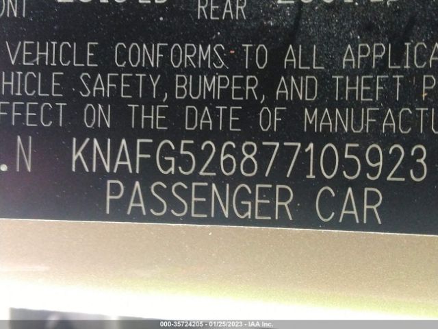 KNAFG526877105923 KIA Rondo Ex