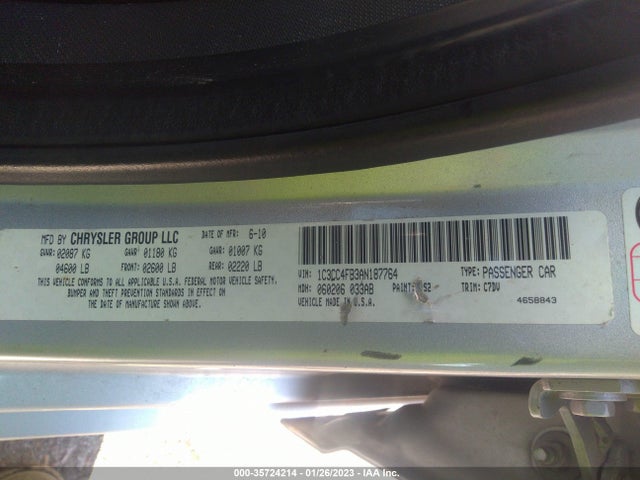 Chrysler Sebring 2010 1C3CC4FB3AN187764 Image 9