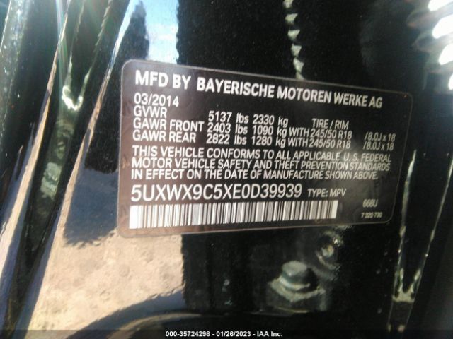 5UXWX9C5XE0D39939 BMW X3