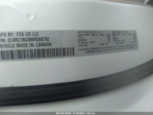 2021 Chrysler Pacifica, VIN: 2C4RC1BG9MR588782