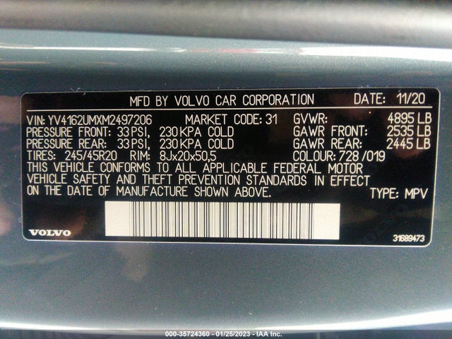 2021 Volvo XC40, VIN: YV4162UMXM2497206