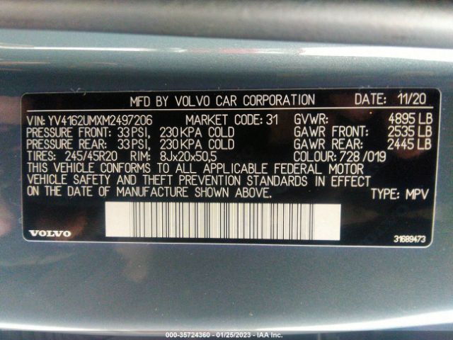 YV4162UMXM2497206 Volvo Xc40 R-design