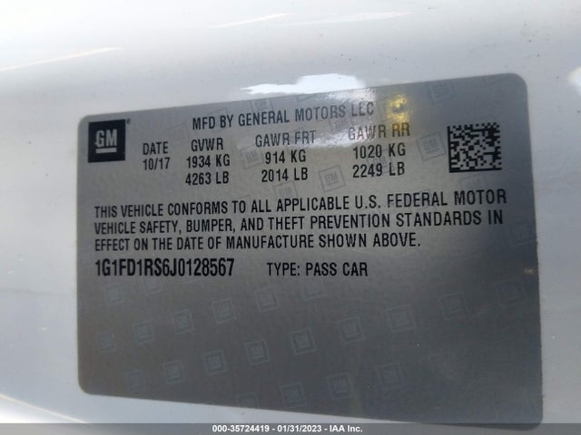Chevrolet Camaro 2lt 2018 1G1FD1RS6J0128567 Image 10
