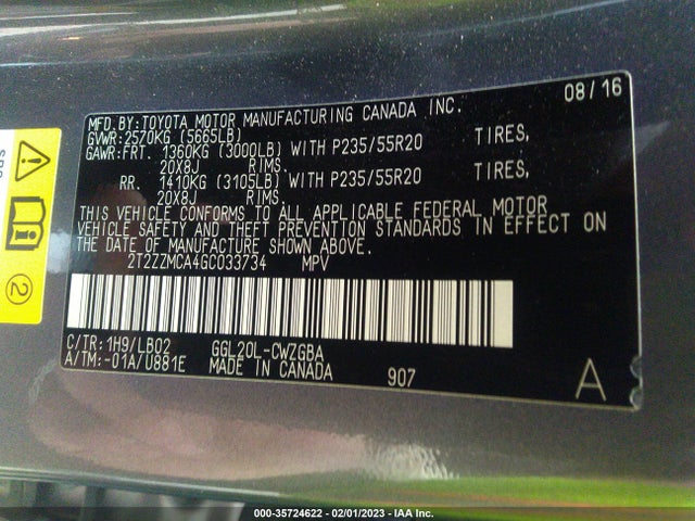Lexus RX 350 2016 2T2ZZMCA4GC033734 Image 11