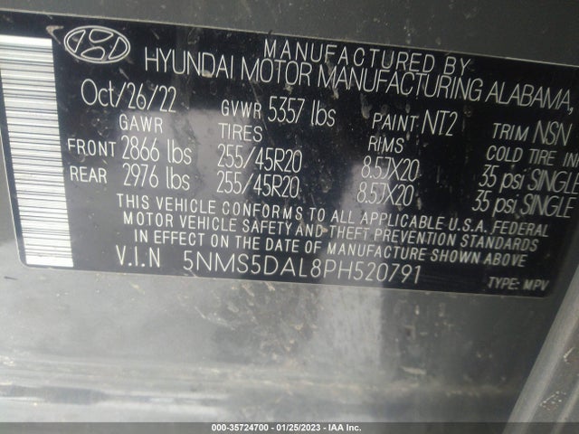 Hyundai Santa Fe Calligraphy 2023 5NMS5DAL8PH520791 Image 10