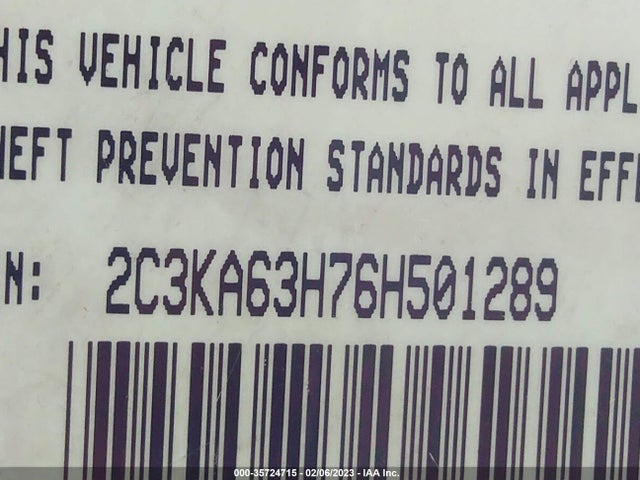 2C3KA63H76H501289 Chrysler 300