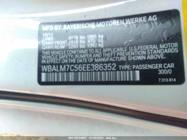 2014 BMW Z4, VIN: WBALM7C56EE386352