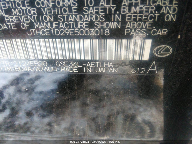 JTHCE1D29E5003018 Lexus IS 350