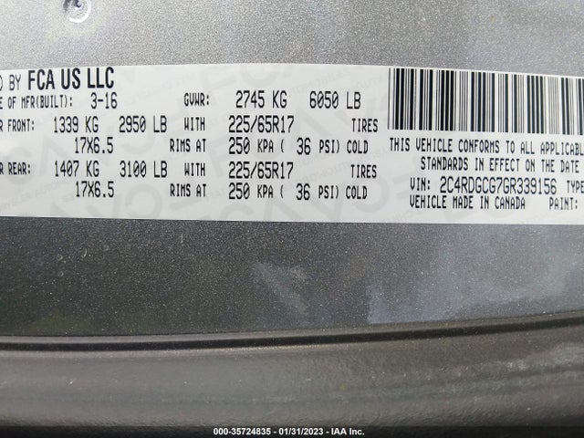 Dodge Grand Caravan Sxt 2016 2C4RDGCG7GR339156 Image 10
