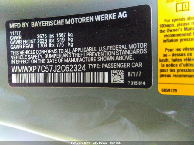 WMWXP7C57J2C62324 Mini Hardtop 2 Door Cooper S