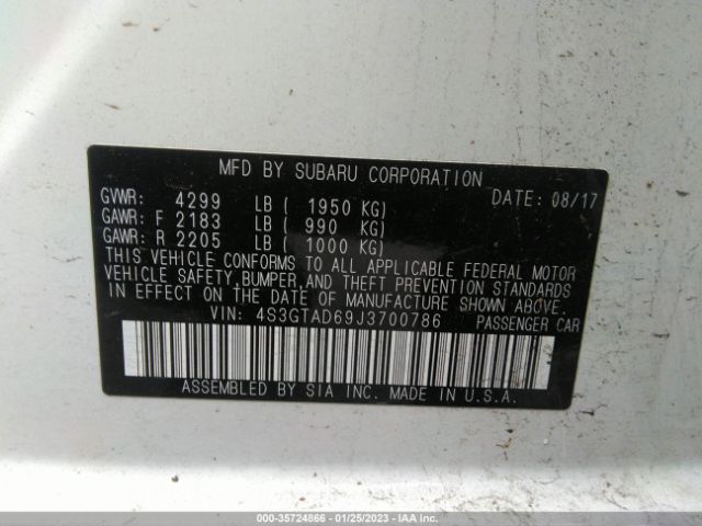 4S3GTAD69J3700786 Subaru Impreza Premium