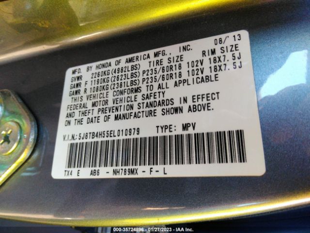 5J8TB4H55EL010979 Acura Rdx Tech Pkg