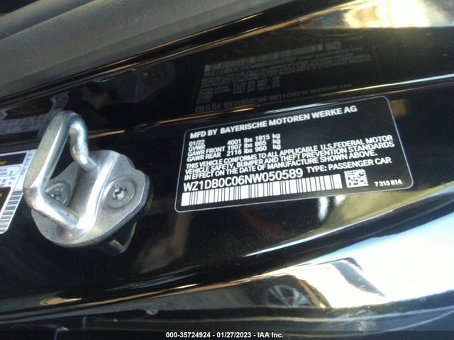 2022 Toyota Supra, VIN: WZ1DB0C06NW050589