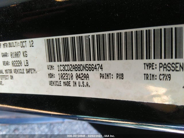 Dodge AVENGER SE 2013 1C3CDZAB8DN566474 Image 10