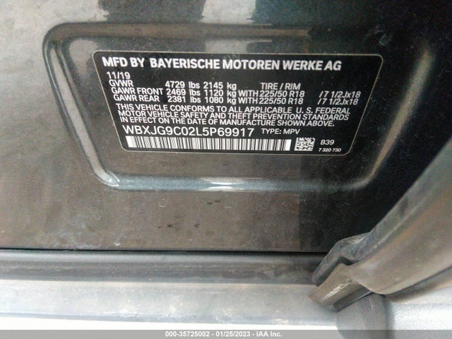 2020 BMW X1, VIN: WBXJG9C02L5P69917