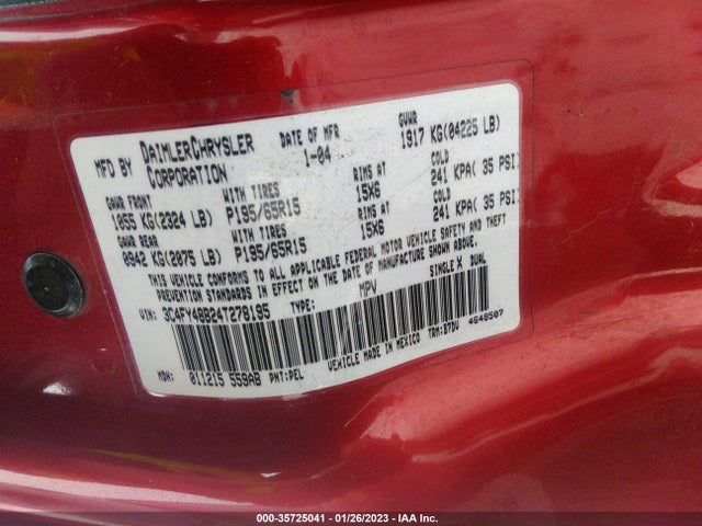 Chrysler Pt Cruiser 2004 3C4FY48B24T278195 Image 10