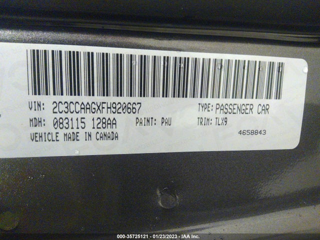 Chrysler 300 Limited 2015 2C3CCAAGXFH920667 Image 10