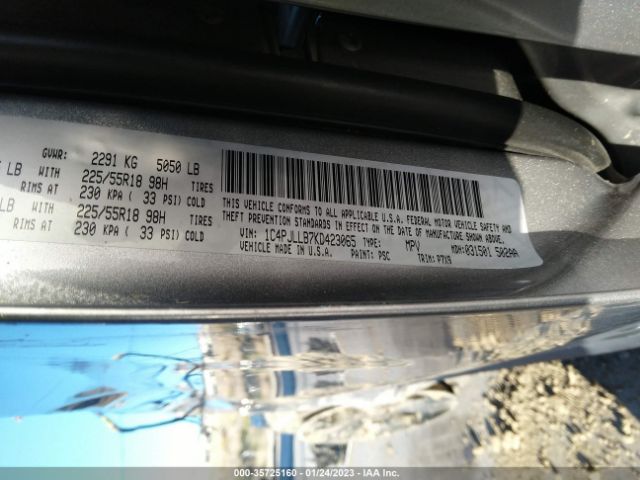 1C4PJLLB7KD423065 Jeep Cherokee Altitude