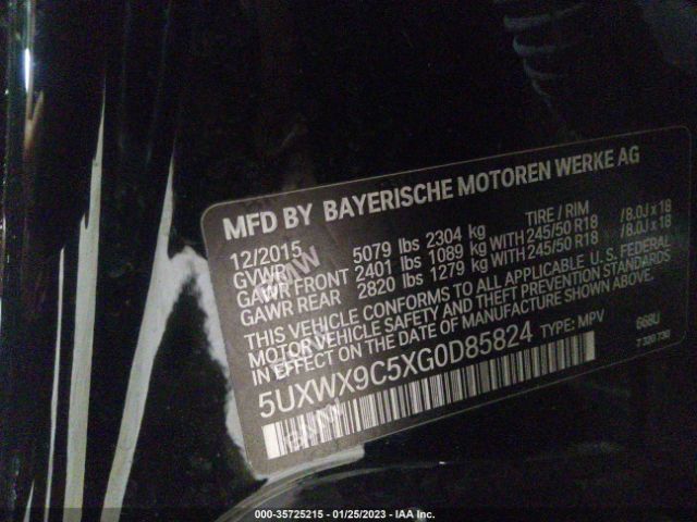 5UXWX9C5XG0D85824 BMW X3 Xdrive28i