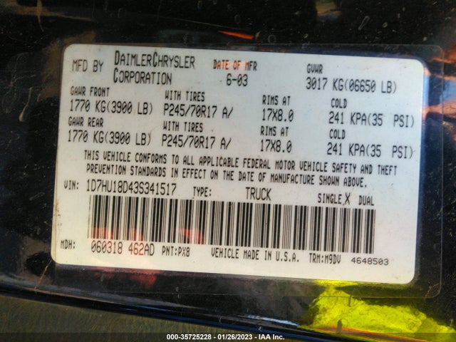 Dodge Ram 1500 St/slt 2003 1D7HU18D43S341517 Image 10