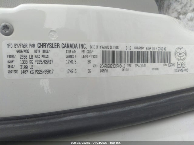 Dodge Grand Caravan Sxt 2013 2C4RDGBG9DR702411 Image 9