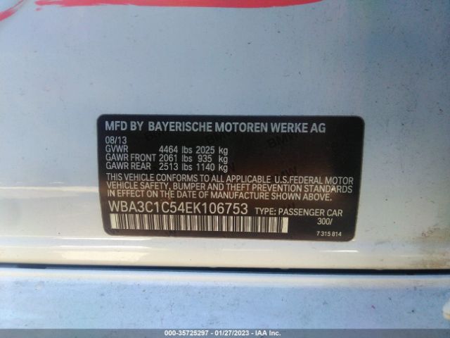 WBA3C1C54EK106753 BMW 3 Series 328i