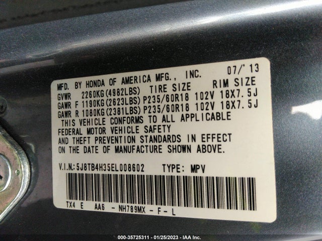 Acura RDX 2014 5J8TB4H35EL008602 Image 9