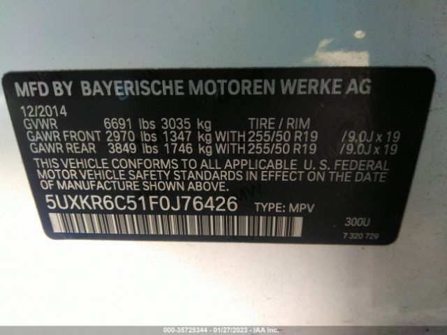 5UXKR6C51F0J76426 BMW X5 Xdrive50i