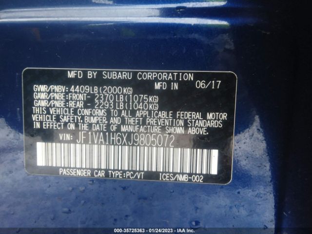 JF1VA1H6XJ9805072 Subaru Wrx Limited