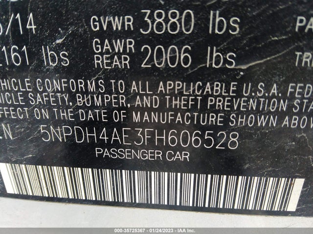 Hyundai ELANTRA SE 2015 5NPDH4AE3FH606528 Image 10
