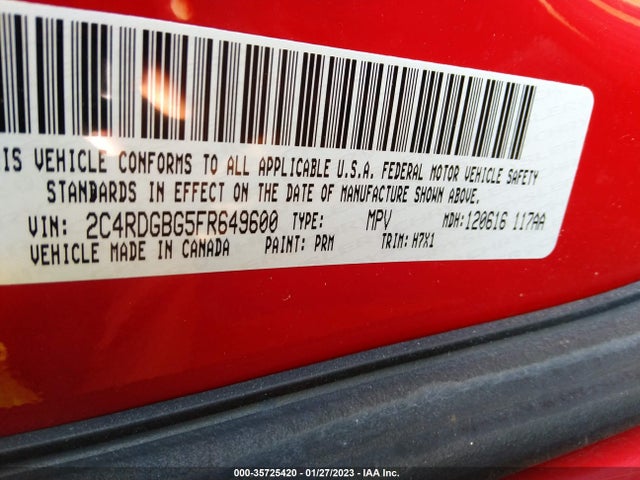 Dodge Grand Caravan American Value Pkg 2015 2C4RDGBG5FR649600 Image 9