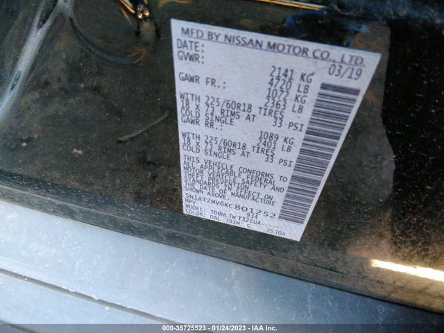 2019 Nissan Rogue, VIN: 5N1AT2MV6KC801252