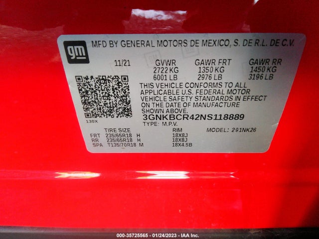 2022 CHEVROLET BLAZER LT VIN: 3GNKBCR42NS118889